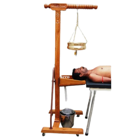 acco Shirodhara Stand with Head Support (Wooden, Height Adjustable)