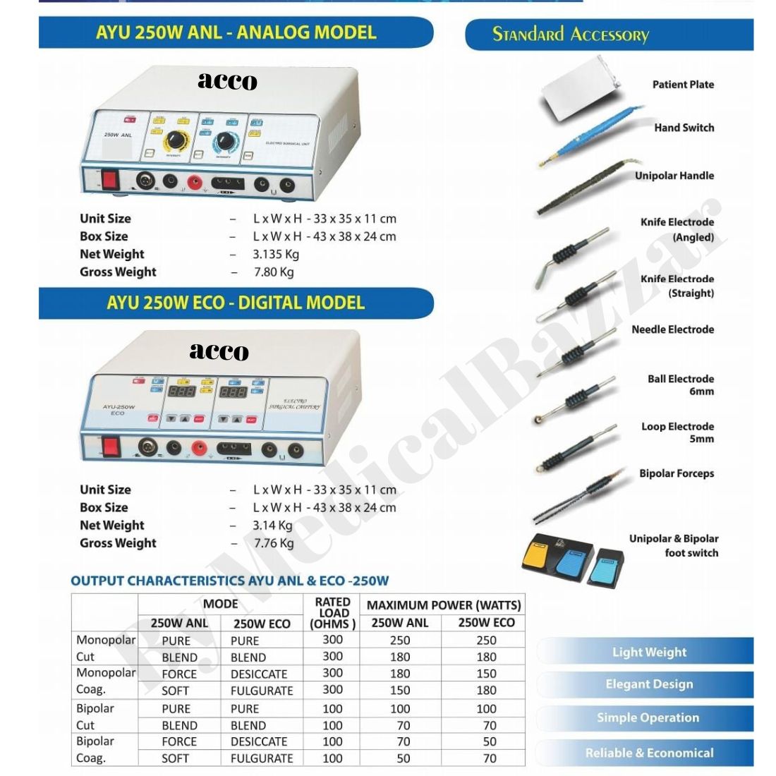 Surgical Diathermy 250 Watt (Analog Model) AYU-250W-ANL