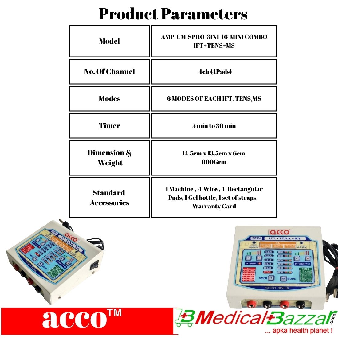 acco Mini Tens Machine 2ch – MedicalBazzar
