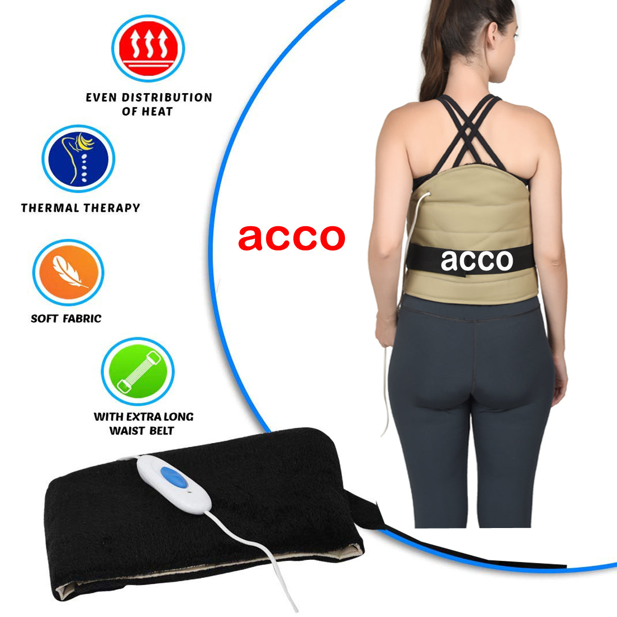 acco Orthopedic Electric heating Belt for Back Pain- Medical