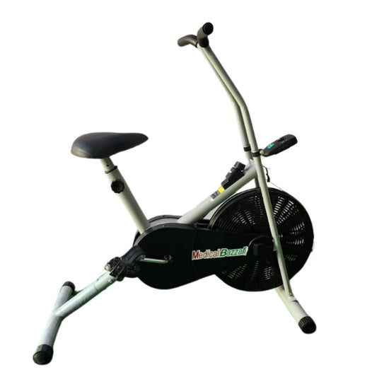 Upright Air Bike Exercise Cycle for Home Gym - with Stationary Handle