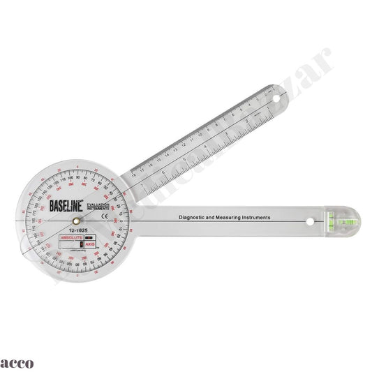 Baseline Absolute Axis 360 Degree Plastic Goniometer, 12" Length