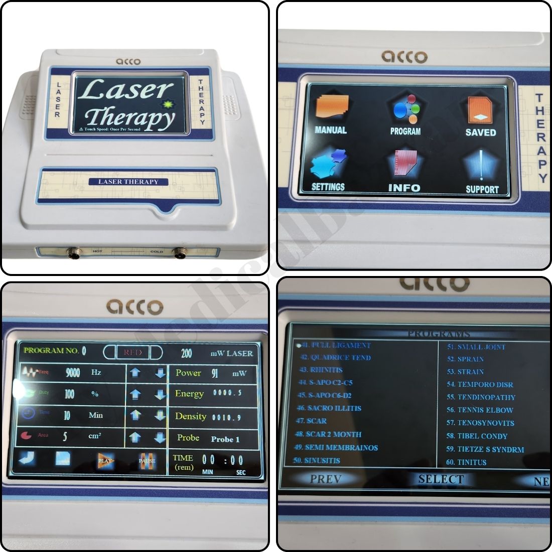 acco Advance Laser Therapy Unit (Touch Screen) with 2 Probes