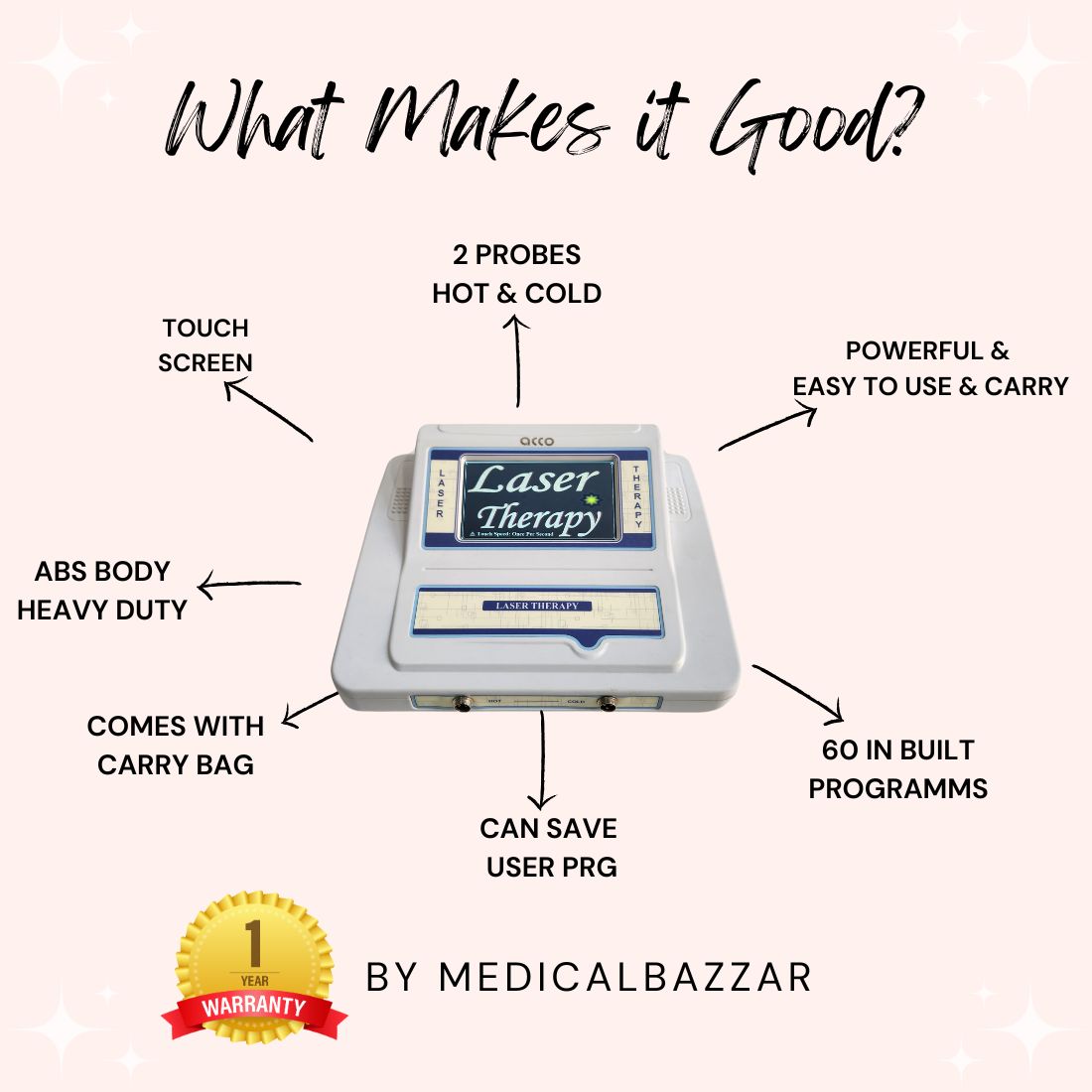 acco Advance Laser Therapy Unit (Touch Screen) with 2 Probes