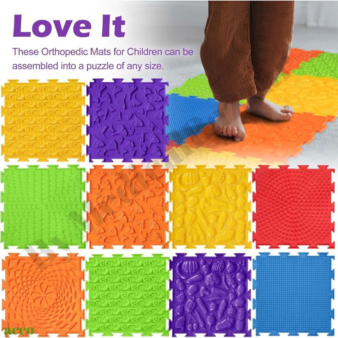 Sensory Floor Mats for Sensory Kids Set of 10Pcs Imported