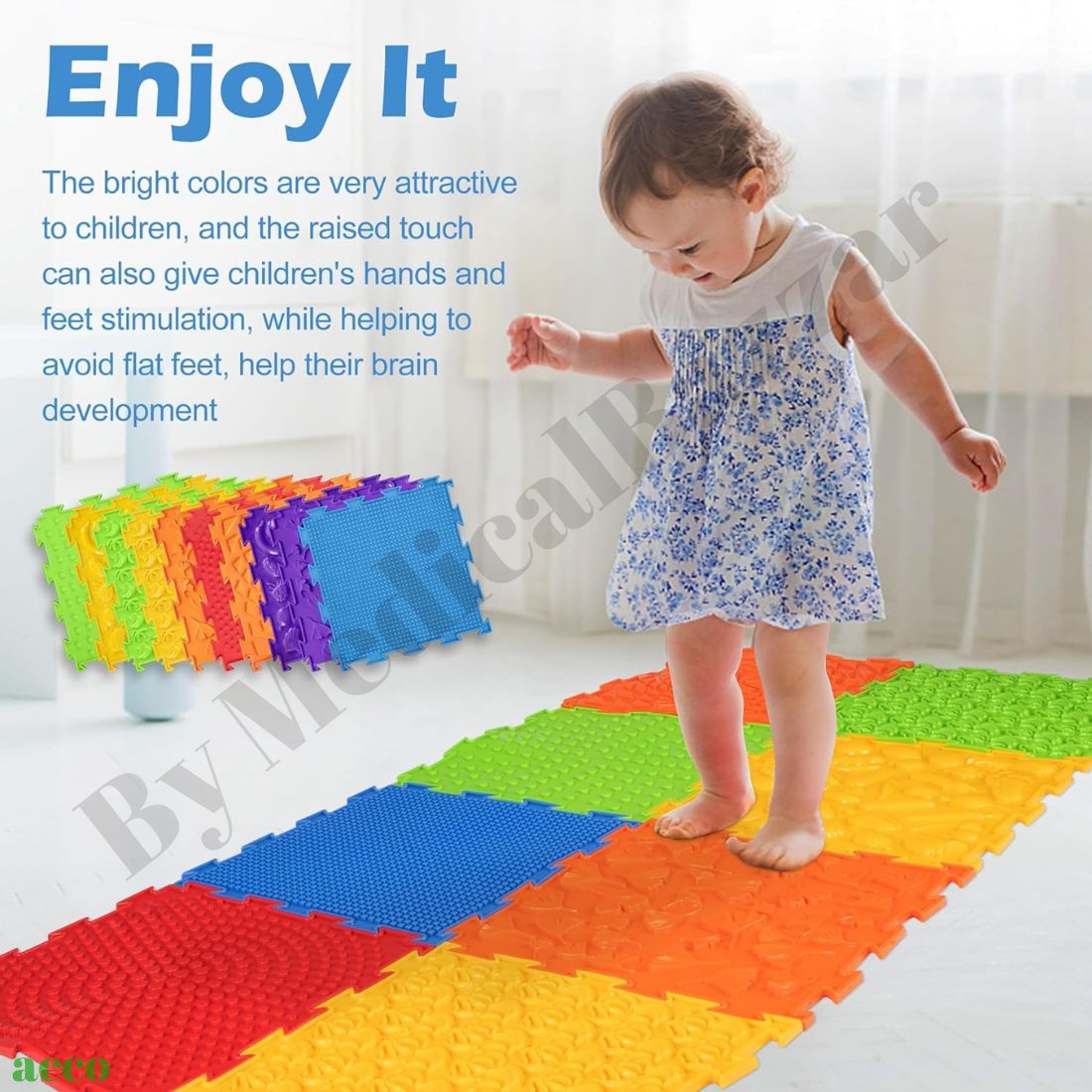 Sensory Floor Mats for Sensory Kids Set of 10Pcs Imported