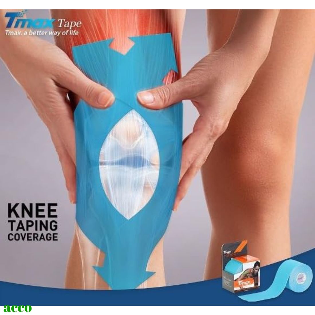 T max Kinesiology Sports Tape (Waterproof, 5mtr x 5cm)