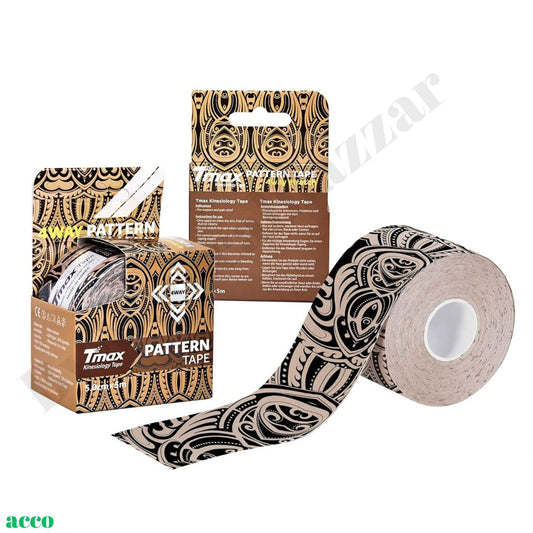 T max Waterproof Kinesiology Tape (Printed, 5mtr x 5cm) - 4 Way Stretch