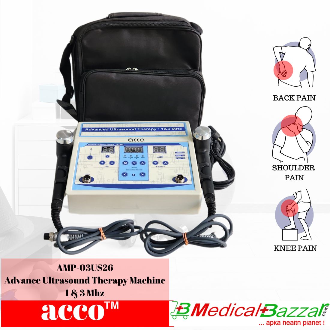 acco Advance Ultrasound Therapy Machine 1 & 3 Mhz (3 Modes)